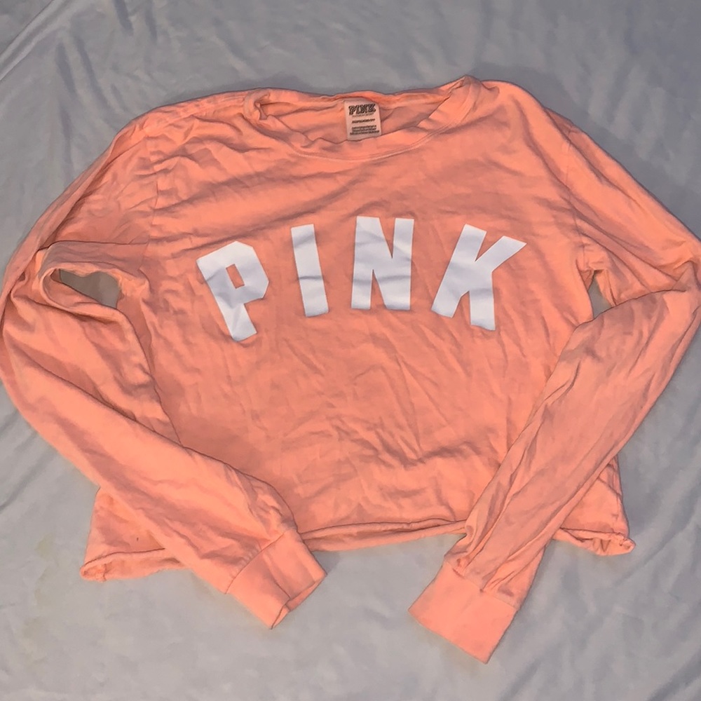 PINK crop top long sleeve